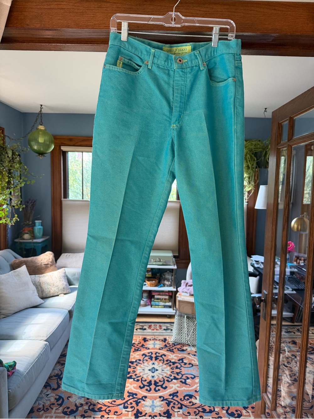 Vintage Guess Turquoise Straight-Leg Women’s Jeans